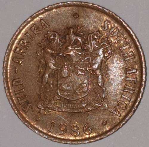 1986 - 1 CENT COIN (ONE CENT COIN) - RSA - BRONZE - KM#82 - BILINGUAL LEGEND - SPARROWS